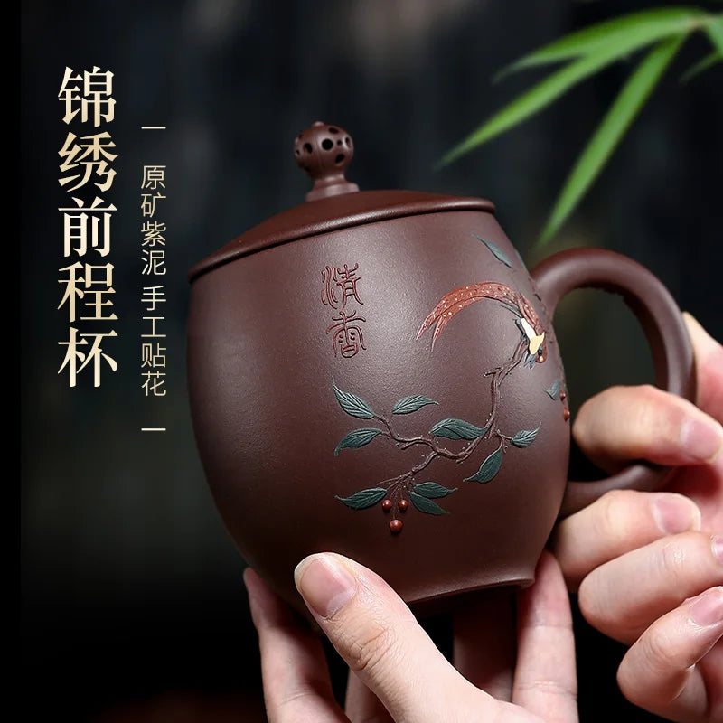 Zhenyi Yixing Zisha Cup handmade famous tea cup cover cup office cup tea set Kungfu splendid future cup