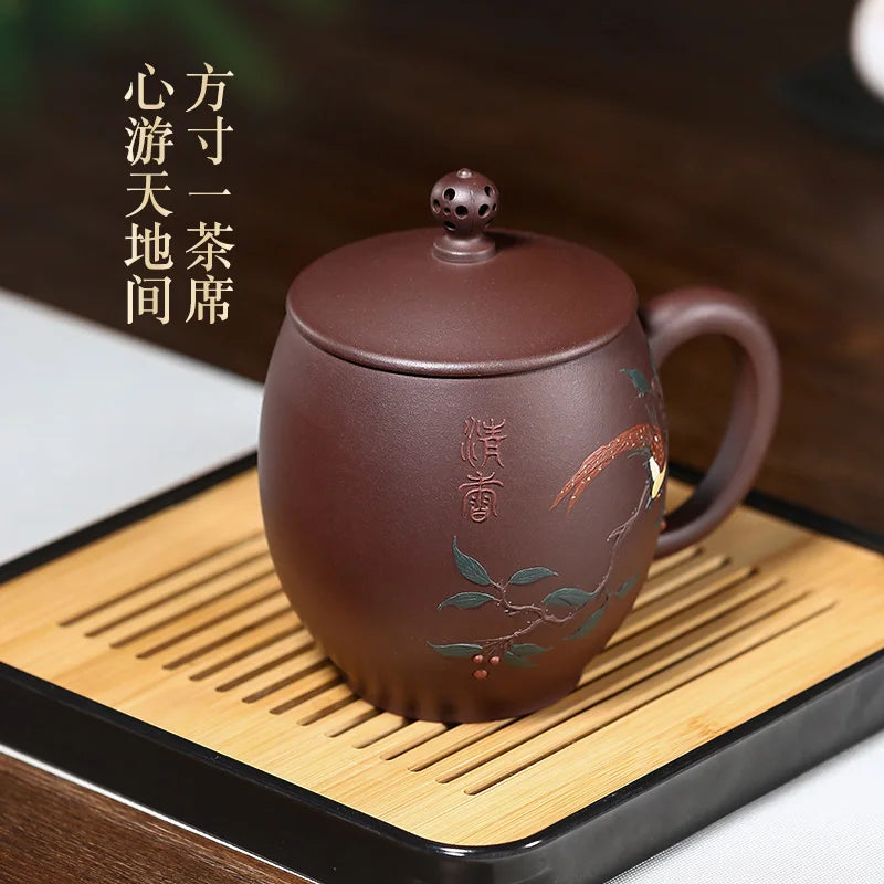 Zhenyi Yixing Zisha Cup handmade famous tea cup cover cup office cup tea set Kungfu splendid future cup