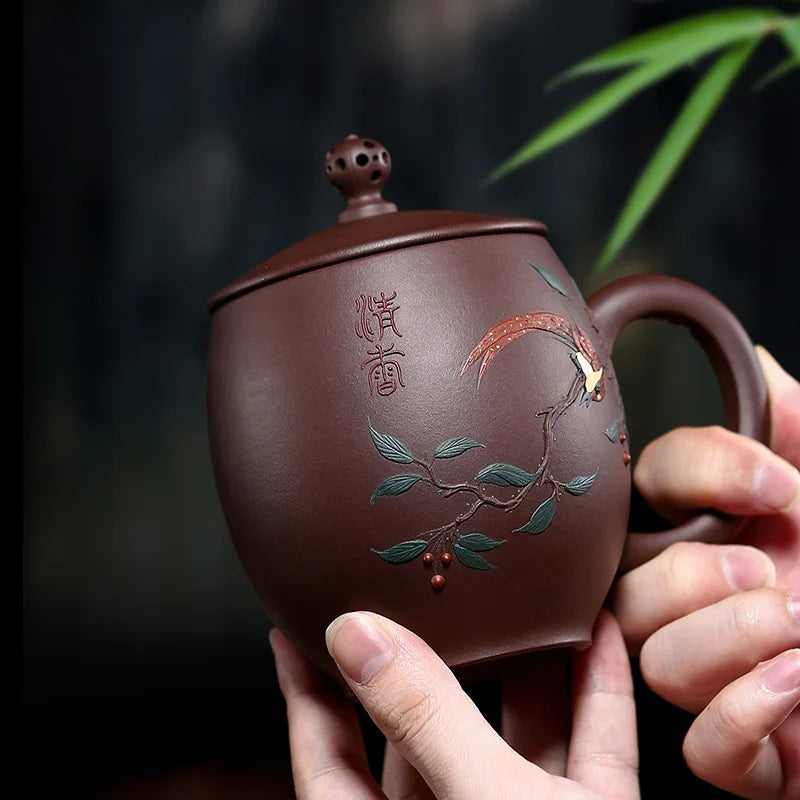 Zhenyi Yixing Zisha Cup handmade famous tea cup cover cup office cup tea set Kungfu splendid future cup