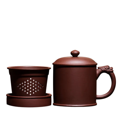 Zhenyi Yixing Zisha Cup pure manual liner filter tea cup cover lettering tea set gift customization fulinlong