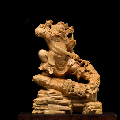 Zhong Kui Chinese Hell Angels Buddha Statue For Decoration Wood Carving Wall Living Room Feng Shui Wood Crafts