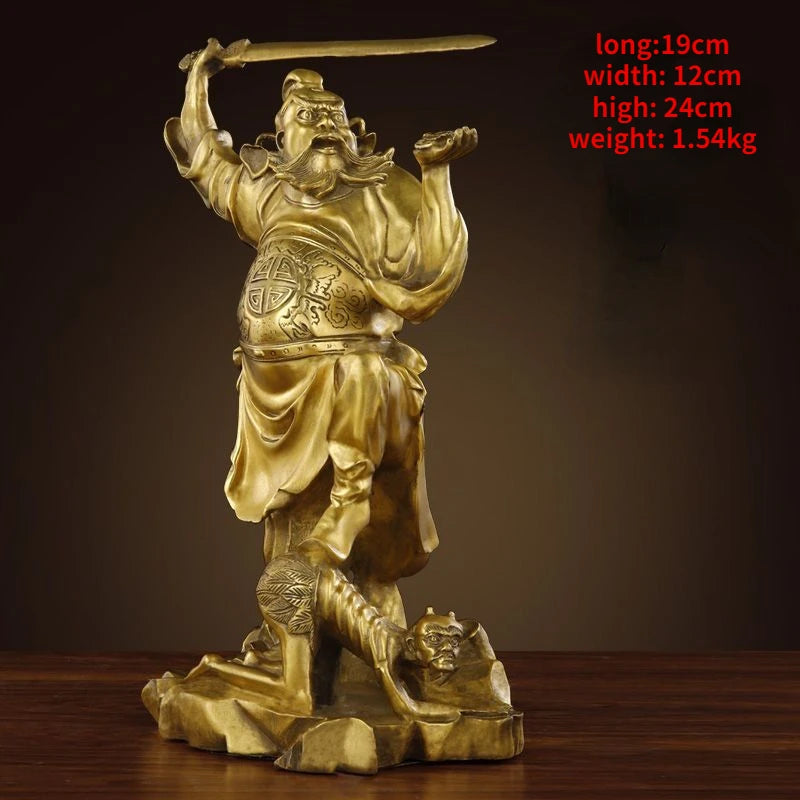 Zhong Kui Statue Pure Copper  Tian Shi Ornament Home Entrance Office Store Decorations Sculptures