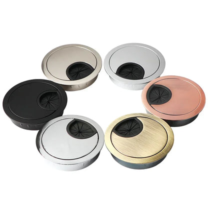 Zinc Alloy Desktop Wire Hole Cover Base Computer Grommet Table Cable Outlet Port Surface Line Box Furniture Hardware