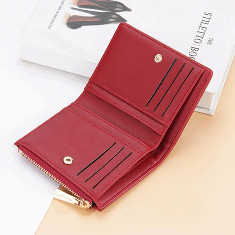 Zipper Credit Card Holder PU Leather Wallet Change Pocket Bag for Women Gift