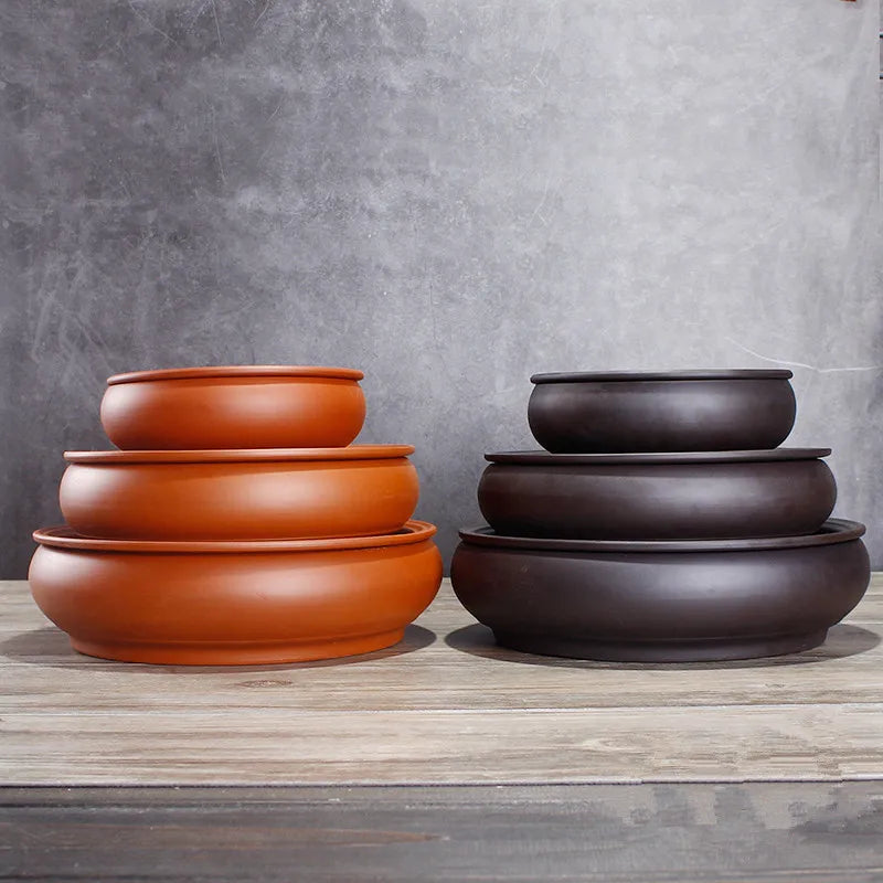 Zisha Chinese Tea Set, Water Storage Type, Large Tea Tray, Ceramic Round Dry Bubble Tea Table, Antique Double Dragon Tea Tray