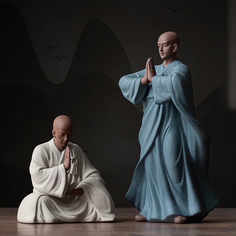 Zisha Little Monk Decorative Sculpture Statue Ceramic crafts Home living room bedroom decoration accessories free delivery