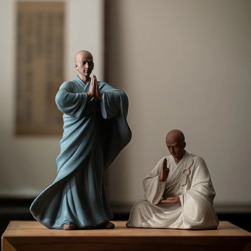 Zisha Little Monk Decorative Sculpture Statue Ceramic crafts Home living room bedroom decoration accessories free delivery