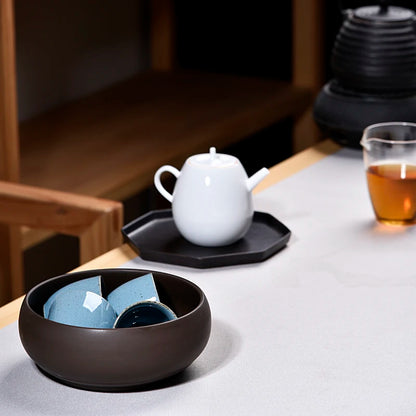 Zisha Tea Wash Chinese Tea Set, Simple Water Bowl, Pen Wash Tea Cup, Large and Small Accessories