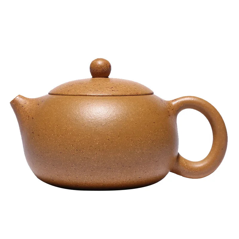 Zisha Teapot Yixing Handmade Pot, Kung-Fu Teaware, Purple Clay Drinkware for Puer Green Black Chinese Tea, Yellow Mud Xishi