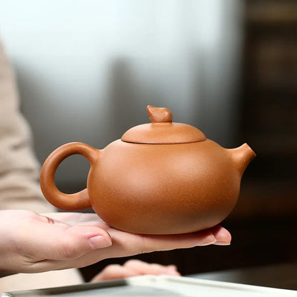 Zisha Teapot Yixing Handmade Pot, Kung-Fu Teaware, Purple Clay Drinkware for Puer Green Black Chinese Tea Descending Mud Lotus