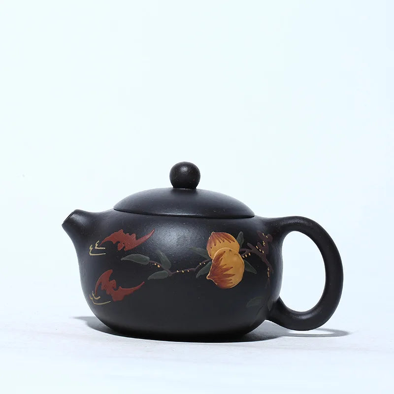 Zisha Teapot Yixing Handmade Pot, Kung-Fu Teaware, Purple Clay Drinkware for Puer Green Black Chinese Tea Longevity Peach