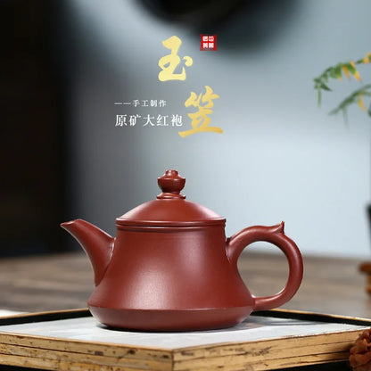 Zisha Teapot Yixing Handmade Pot, Kung-Fu Teaware, Purple Clay Drinkware for Puer Green, Black Dahongpao Yuli Purple Clay Teapot