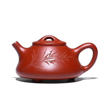 Zisha Teapot Yixing Handmade Pot Kung-fu Teaware  Purple Clay Drinkware For Puer Green Black Chinese Tea Dahongpao Bamboo Shadow