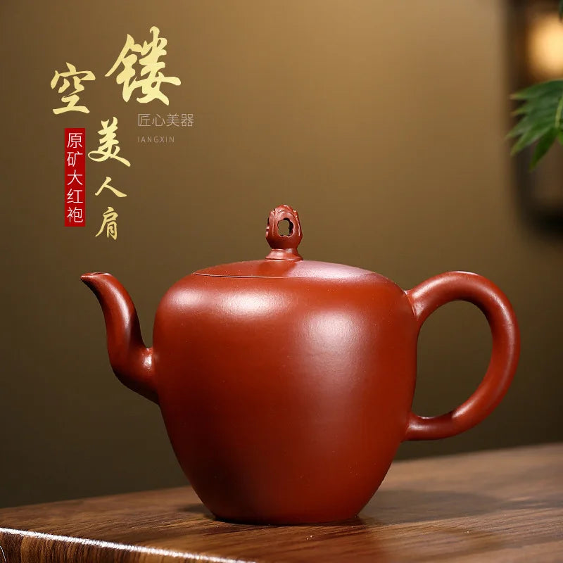 Zisha Teapot Yixing Handmade Pot Kung-fu Teaware  Purple Clay Drinkware For Puer Green Black Chinese Tea  Beauty Shoulde