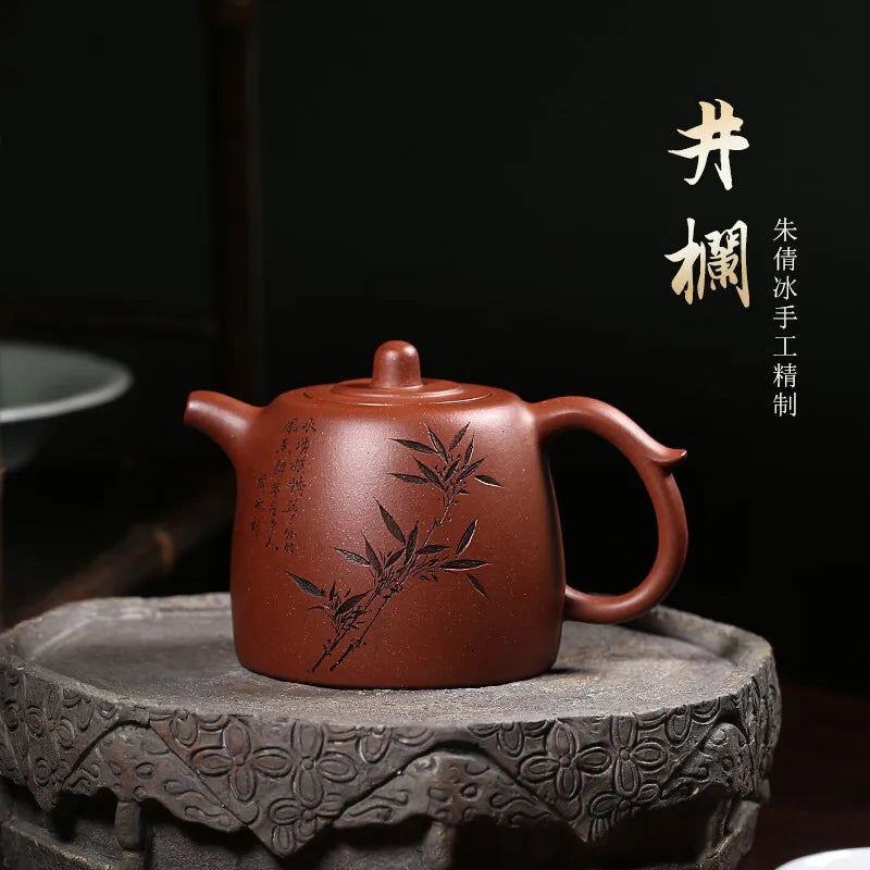 Zisha Teapot Yixing Pure Handmade Zisha Teapot Country Aid Zhu Qian Bingyuan Mine Bottom Trough Cleaning Household Small Capacit