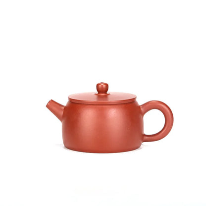 Zisha Teapot with Flat Lid, Yixing Handmade Pot, Kung-Fu Teaware, Purple Clay, Drinkware for Puer, Green, Black, Chinese Tea