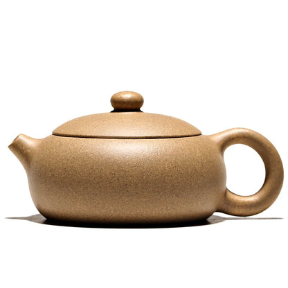 Zisha Yixing raw ore Xishi Huben mountain section clay pure handmade Zisha teapot flat Xishi teapot kungfu tea set