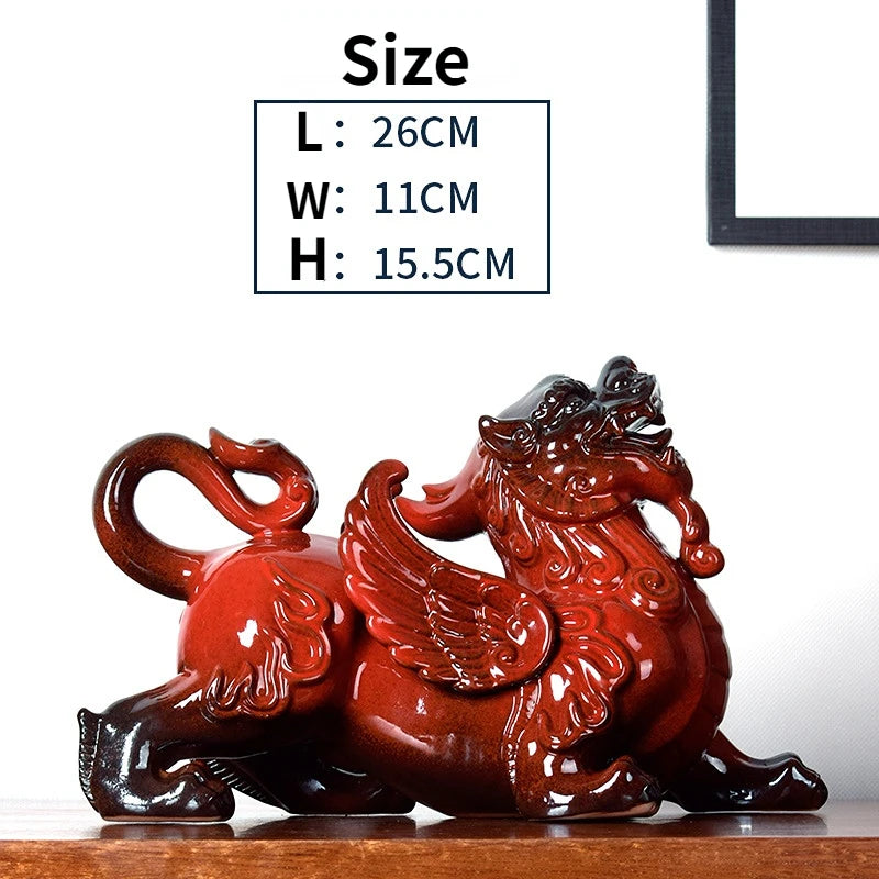 Zisha Zhaocai Pixiu Home Furnishings Creative Beast Office Opening Dehua Ceramic Gift Home Decoration