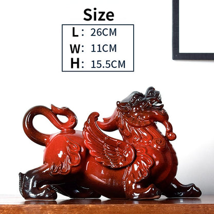 Zisha Zhaocai Pixiu Home Furnishings Creative Beast Office Opening Dehua Ceramic Gift Home Decoration