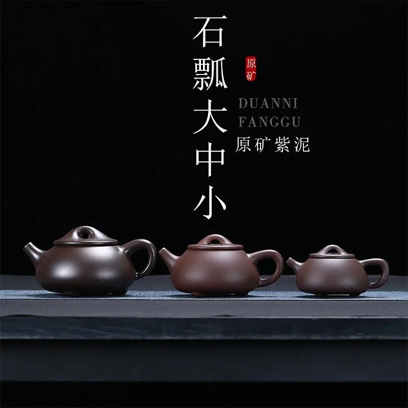 Ziye Stone Scoop Pot Zisha Teapot Yixing Handmade Pot Kung-fu Teaware Purple Clay Drinkware For Puer Green Black Chinese Tea