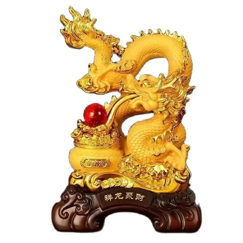 Zodiac dragon good luck ornament Resin dragon bead handicraft furnishing articles Prosperous home decoration mascot statue