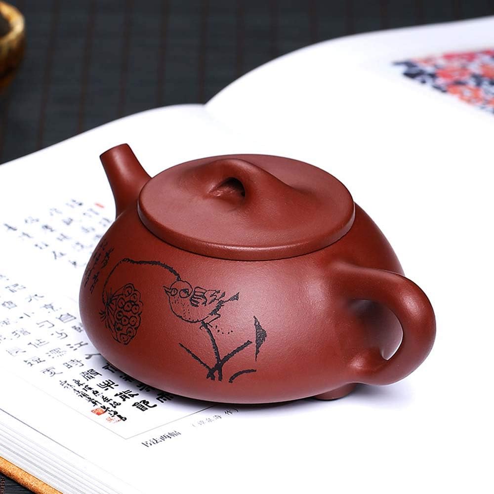 Lotus Teapot 9oz Chinese Yixing Zisha Clay Shipiao Pot Purple Mud Kungfu Tea Set Kettle