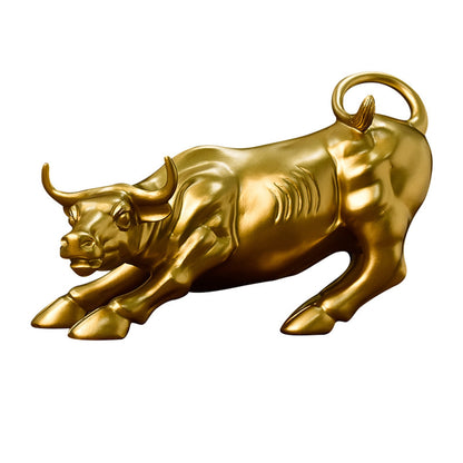 CHAMAIR Resin Zodiac Bull Animal Statue Lucky OX Sculpture Art Feng Shui Ornaments