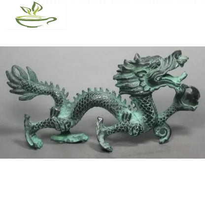 Antique Old earth Bronze statues Folk Handwork Dragon statues Wish U Wealth