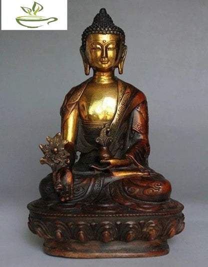 Tibetan Brass Buddhism Bodhisattva Sakyamuni Buddha Statue