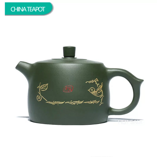 330ml Yixing Famous Purple Clay Teapots Handmade Tea Pot Raw ore Green Mud Beauty Kettle Chinese Zisha Tea Set Exquisite Gifts