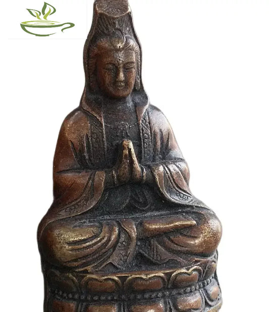 7 CM Chinese Bronze Kwan-yin Guan Yin Boddhisattva Goddess Buddha Statue