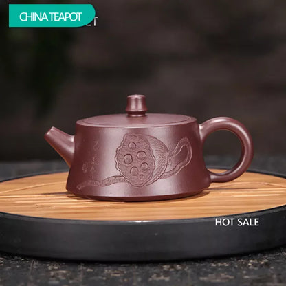 140ml Authentic Yixing Purple Clay Teapots Raw Ore Zhu Mud Filter Tea Pot Handmade Zisha Beauty Kettle Home Tea Set Accessories
