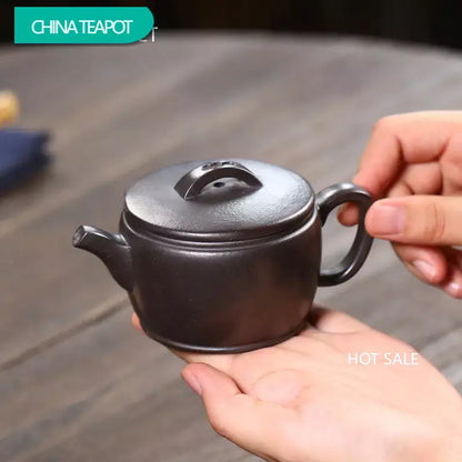 160ml Chinese Yixing High-end Purple Clay Teapots Large Caliber Famous Artists Handmade Tea Pot Beauty Kettle Zisha Tea Set