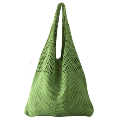 and Trendy Knitted Tote Bag for Casual Outfits Hollow Shoulder Bags