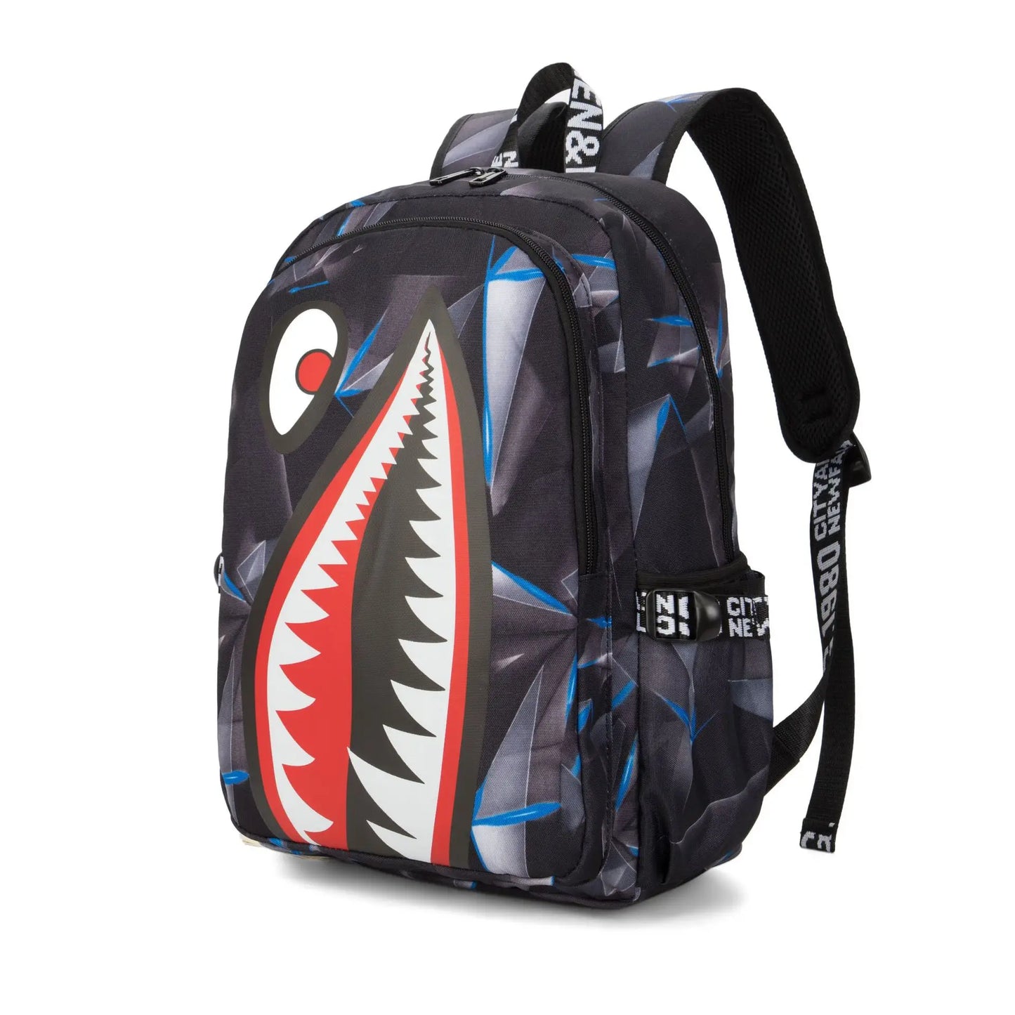 anime backpack Elementary Bookbag Travel Rucksack Cartoon Shark Print Primary School Student Satchel Backpack Mochila Infantil