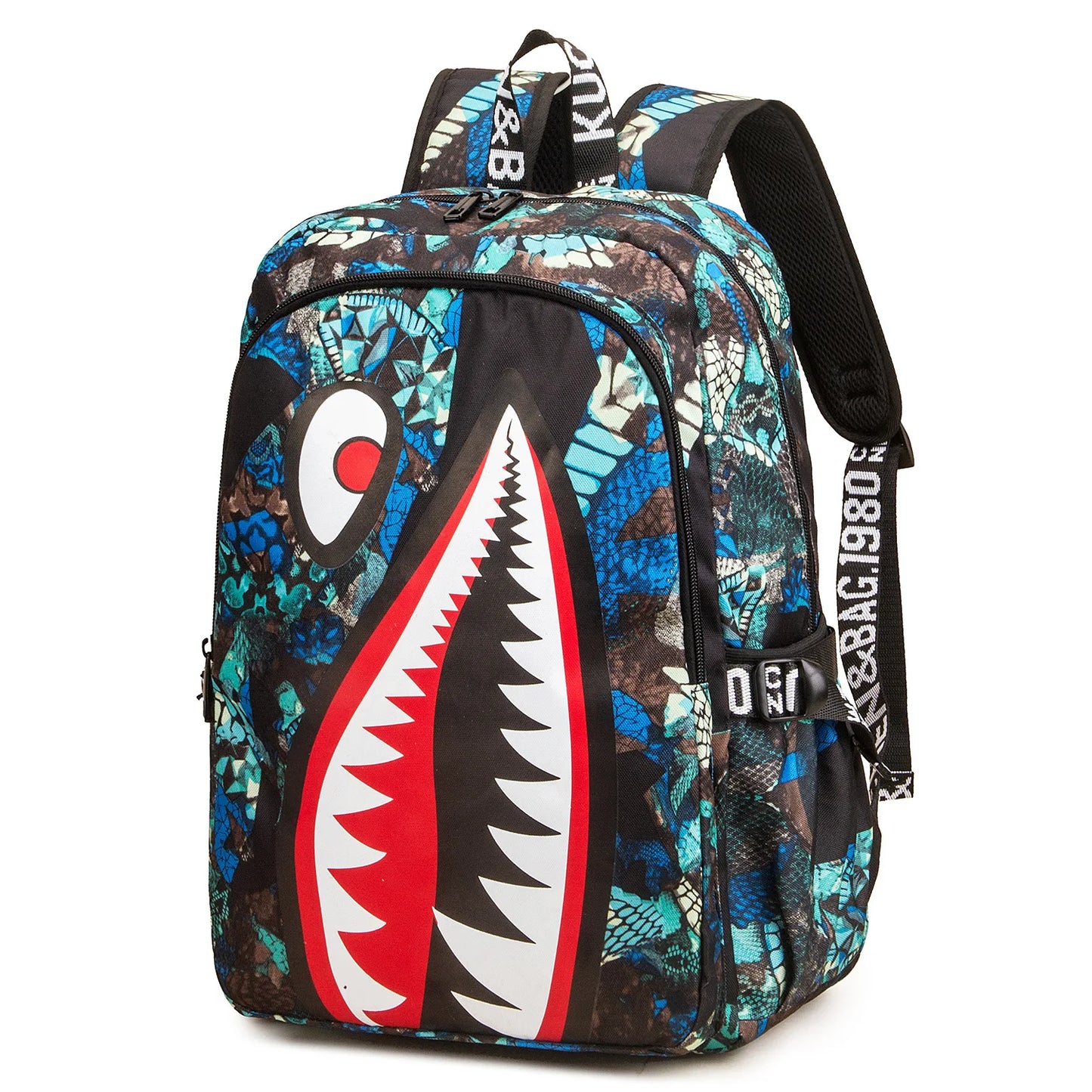 anime backpack Elementary Bookbag Travel Rucksack Cartoon Shark Print Primary School Student Satchel Backpack Mochila Infantil