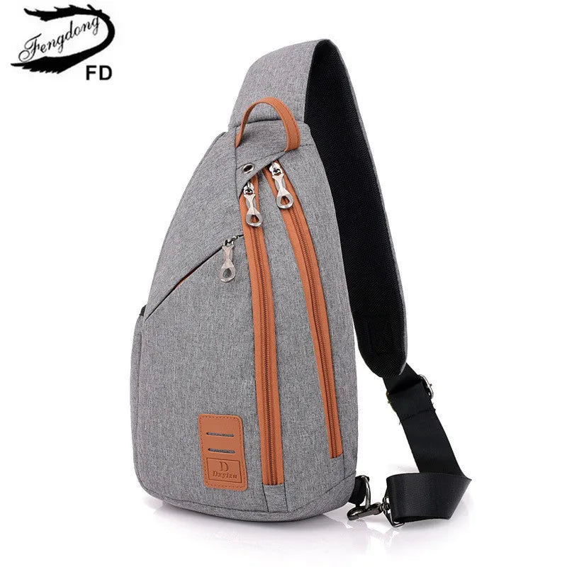 anti-theft chest bag male crossbody bag with earphone jack small travel bag mobile phone bag one shoulder bag outdoor sports bag