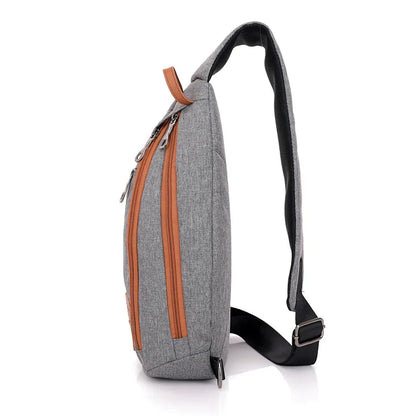 anti-theft chest bag male crossbody bag with earphone jack small travel bag mobile phone bag one shoulder bag outdoor sports bag