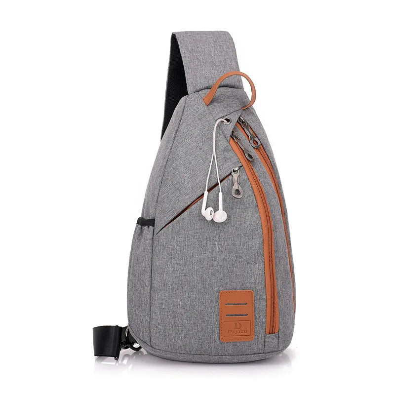 anti-theft chest bag male crossbody bag with earphone jack small travel bag mobile phone bag one shoulder bag outdoor sports bag