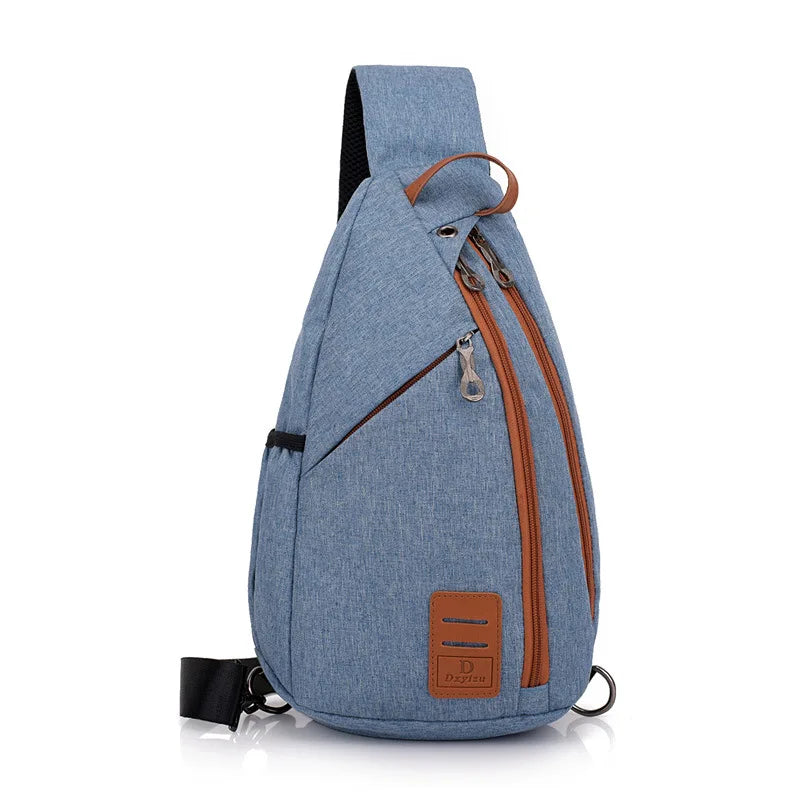 anti-theft chest bag male crossbody bag with earphone jack small travel bag mobile phone bag one shoulder bag outdoor sports bag