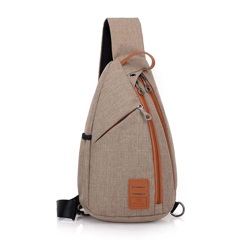 anti-theft chest bag male crossbody bag with earphone jack small travel bag mobile phone bag one shoulder bag outdoor sports bag