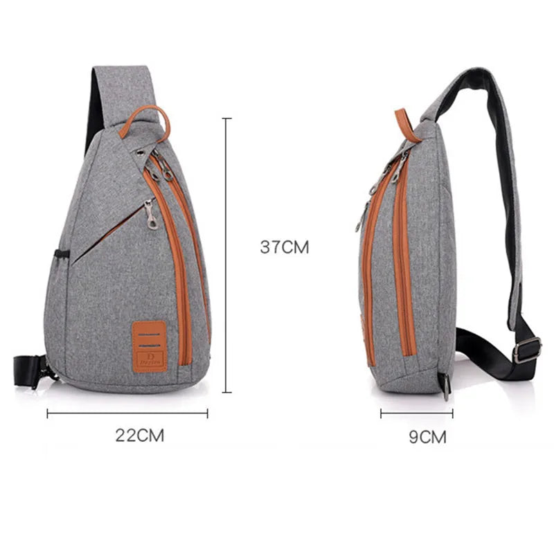anti-theft chest bag male crossbody bag with earphone jack small travel bag mobile phone bag one shoulder bag outdoor sports bag