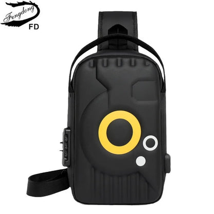 anti-theft chest bag password lock backpack with usb charging port single shoulder bag men sling backpack chest crossbody bag