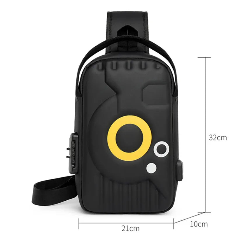 anti-theft chest bag password lock backpack with usb charging port single shoulder bag men sling backpack chest crossbody bag