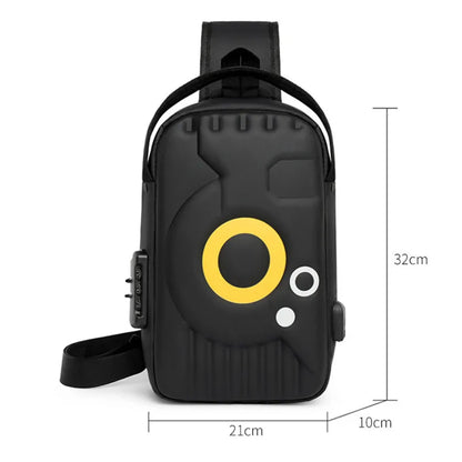 anti-theft chest bag password lock backpack with usb charging port single shoulder bag men sling backpack chest crossbody bag