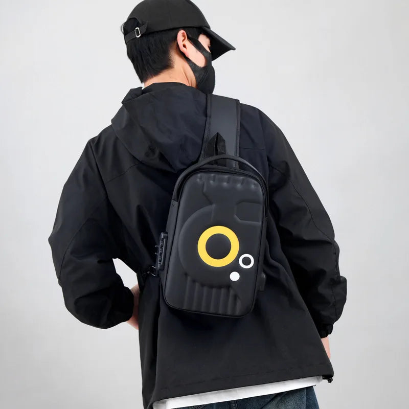 anti-theft chest bag password lock backpack with usb charging port single shoulder bag men sling backpack chest crossbody bag