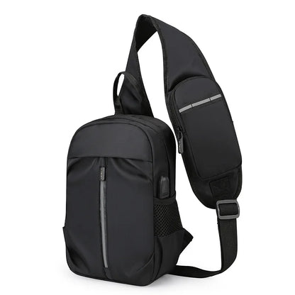anti-theft chest bag usb port crossbody bag small travel bag for men mobile phone bag to sling shoulder bag outdoor sports bag