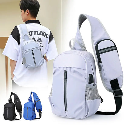 anti-theft chest bag usb port crossbody bag small travel bag for men mobile phone bag to sling shoulder bag outdoor sports bag