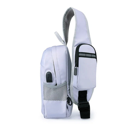 anti-theft chest bag usb port crossbody bag small travel bag for men mobile phone bag to sling shoulder bag outdoor sports bag