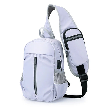 anti-theft chest bag usb port crossbody bag small travel bag for men mobile phone bag to sling shoulder bag outdoor sports bag